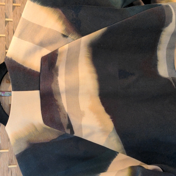 Lafayette 148 NY Swing Jacket in Abstract Watercolor Earth Tone Pattern Sz Small - Picture 4 of 15